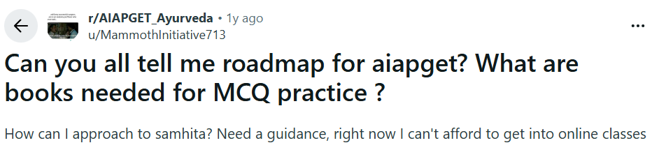 Reddit user asked about an AIAPGE