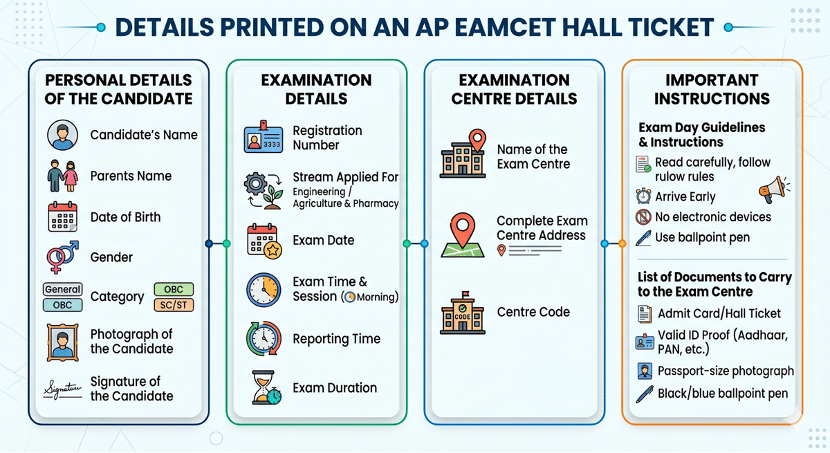 What Details an AP EAMCET Admit Card Contains