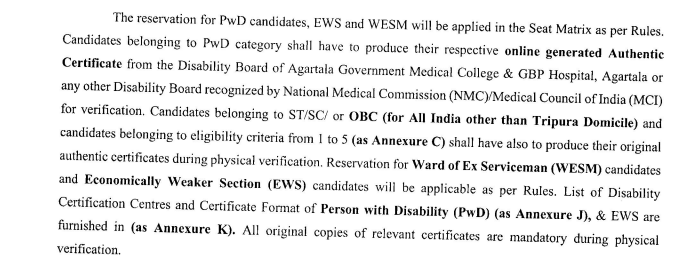 Reservation Policy in Tripura NEET Counselling 2026