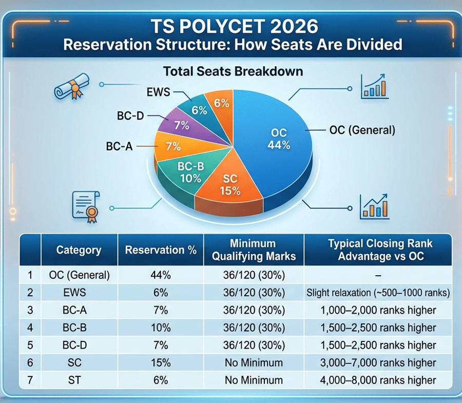 TS POLYCET 2026 Reservation Structure: How Seats Are Divided