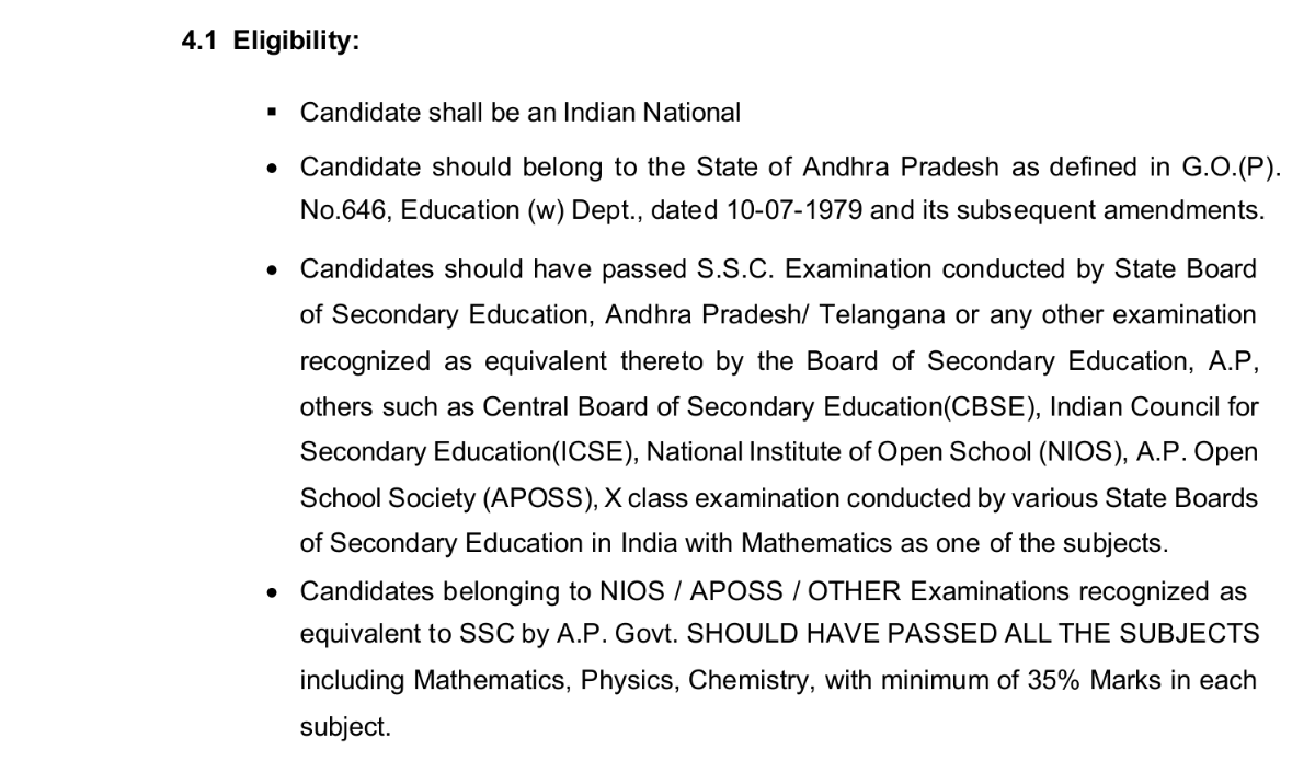 AP POLYCET 2027 Educational Qualification