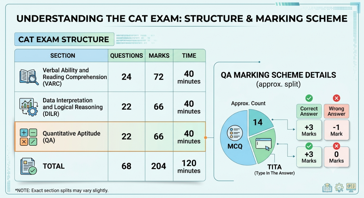 CAT 2026 Exam Pattern and QA Marks Framework