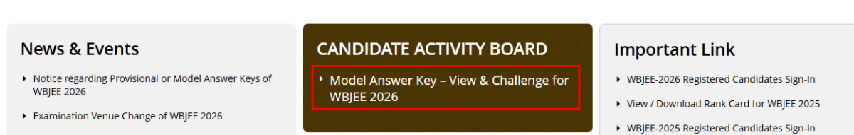 How to calculate WBJEE Marks using Answer Key
