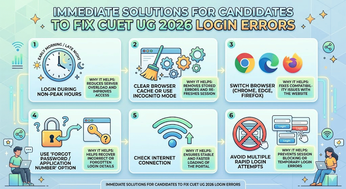 Immediate Solutions for Candidates to Fix CUET UG 2026 Login Errors