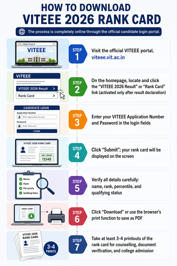 Step-by-Step: How to Download VITEEE 2026 Rank Card
