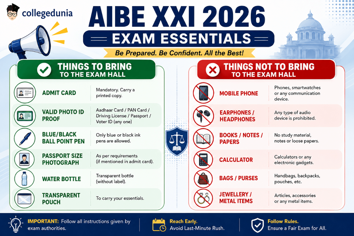 What things can we bring to the exam hall?
