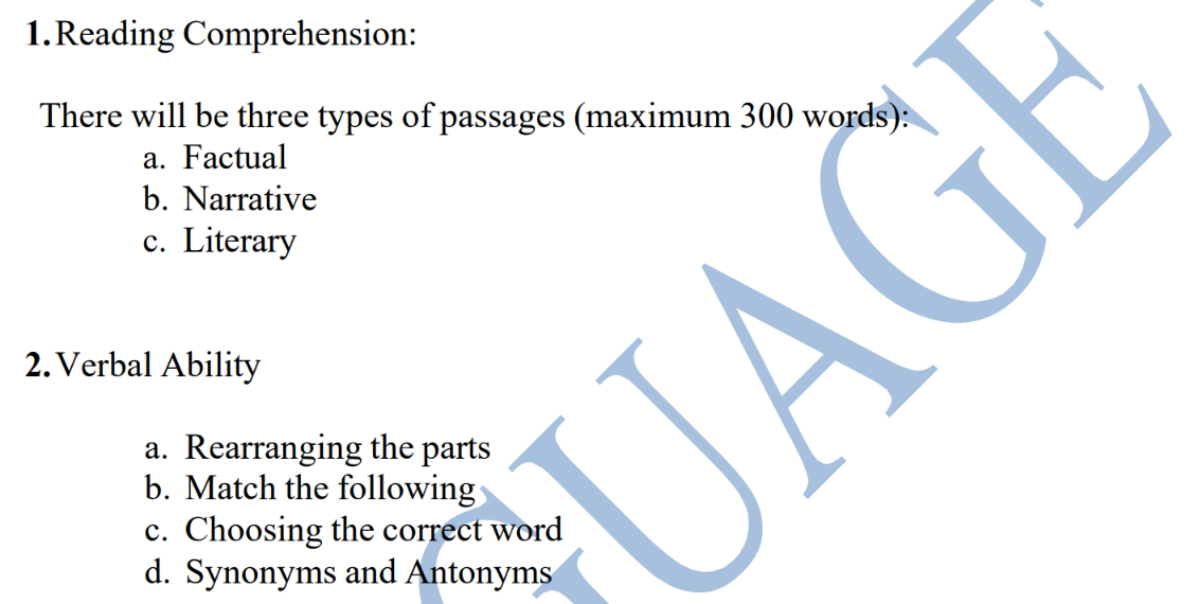 CUET UG Syllabus 2027 for English