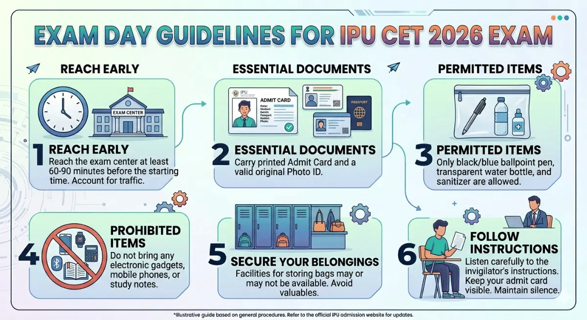 IPU CET 2026 Exam Day Guidelines