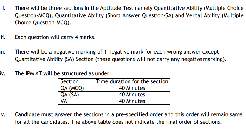 IPMAT Rohtak Exam Pattern 2027