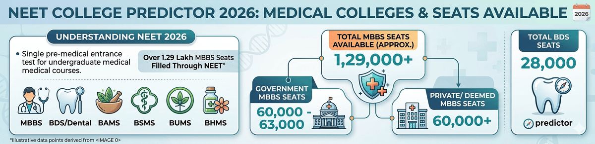 NEET College Predictor 2026: Seats Available in Top Medical Colleges