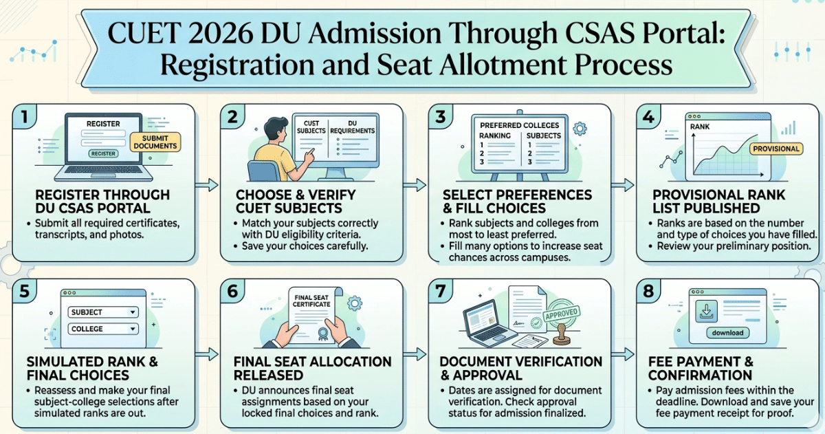 CUET 2026 DU Admission Through CSAS Portal: Registration, Merit List and Seat Allotment Process