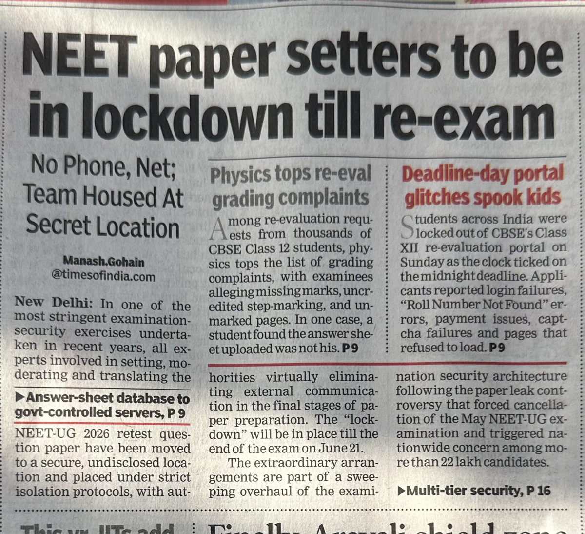 Latest Updates for NEET 2026 Re-Exam by NTA
