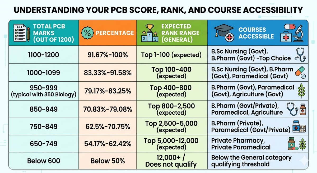 BCECE 2026 Total PCB Marks vs Rank: Where Does 350 in Biology Place You?