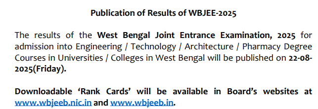 WBJEE 2026: Result