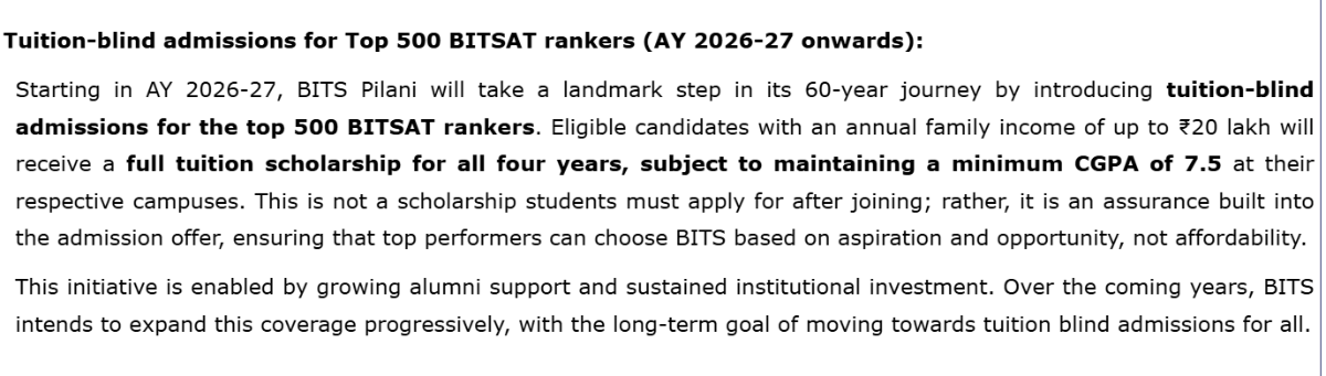 Why Top 500 in BITSAT Matters? Scholarship and Admission Benefits