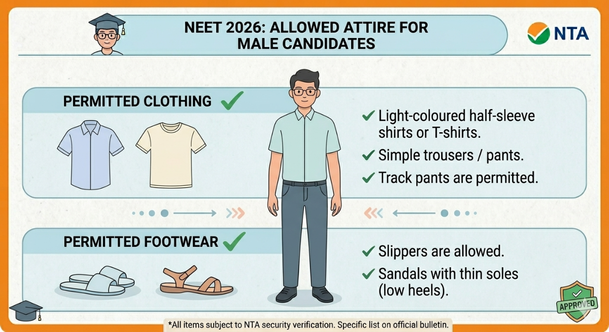 Allowed Attire for Male Candidates