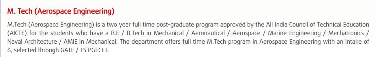 College Options for 80 Marks in Aerospace Engineering at TS PGECET