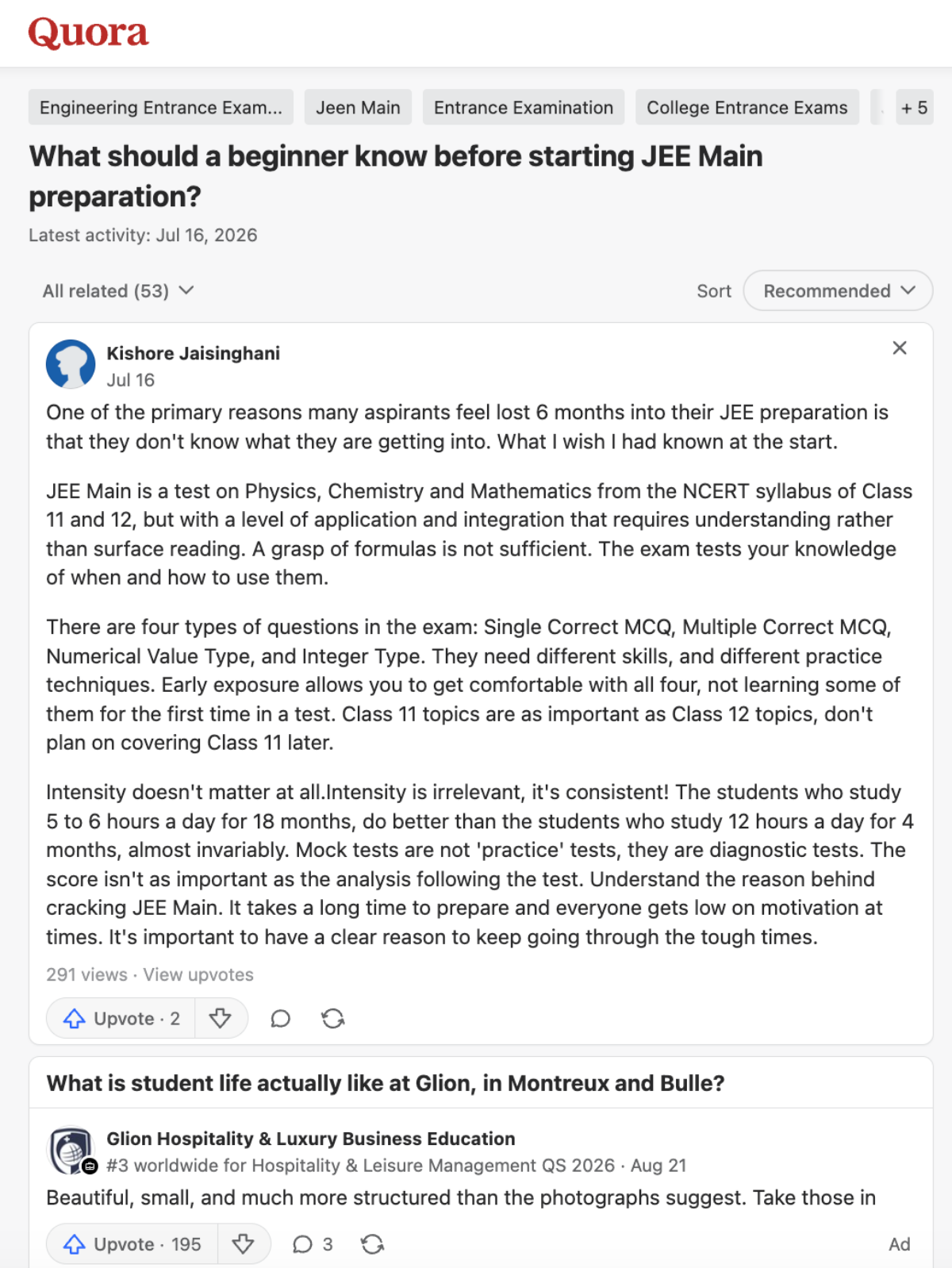 JEE Main 2027 Preparation: What Should Students Do Before Registration Starts? - Quora Discussion