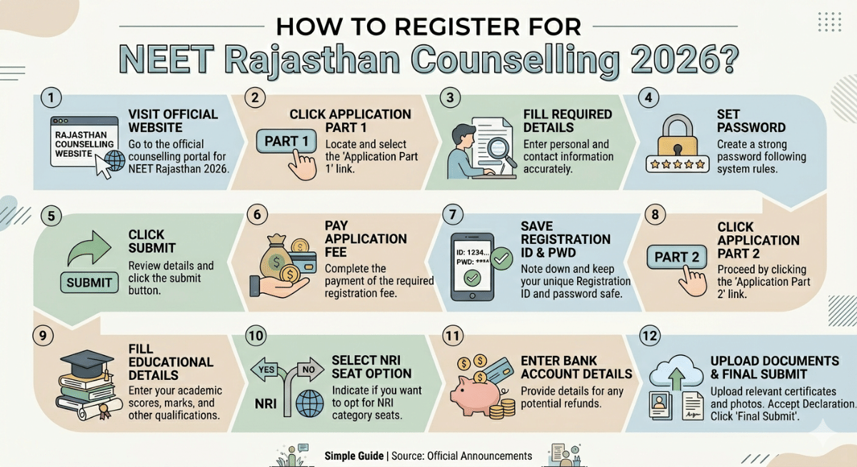 How to Register for NEET Rajasthan Counselling 2026?