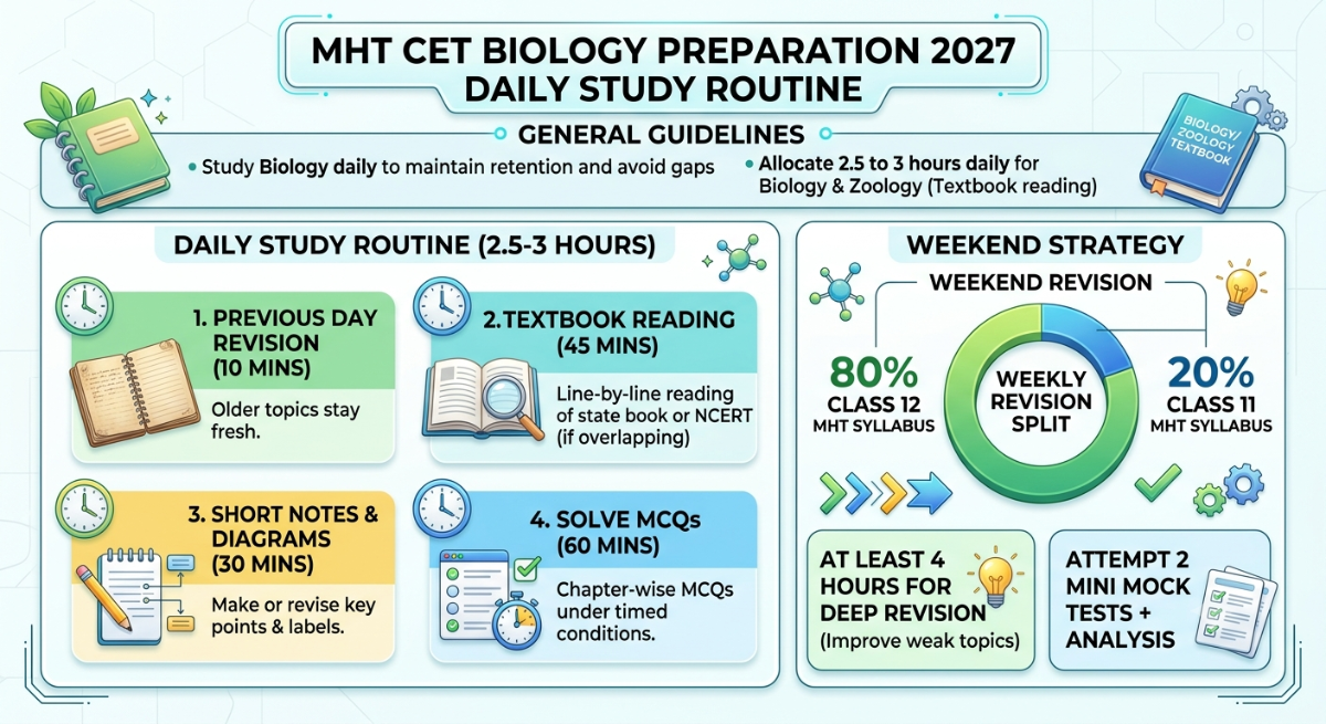 MHT CET Biology Preparation 2027 Daily Study Routine