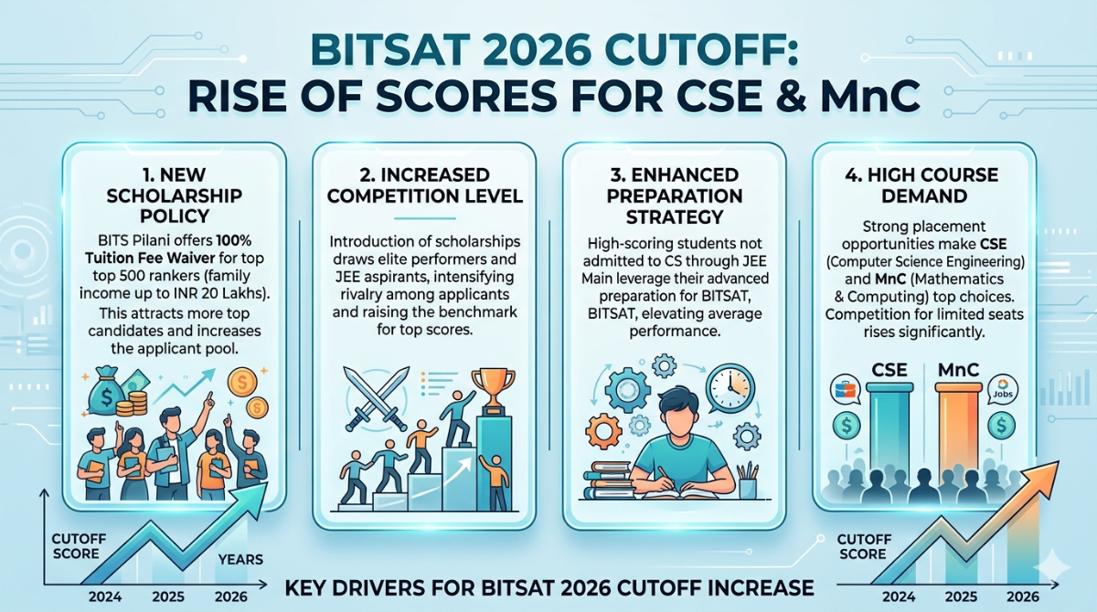 BITSAT 2026 Cutoff: Rise of Scores for CSE and MnC