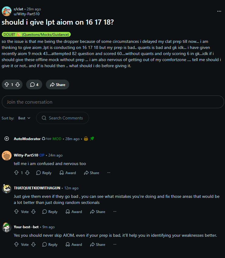 Top Law Schools in India Accepting CLAT 2027 Reddit Discussion