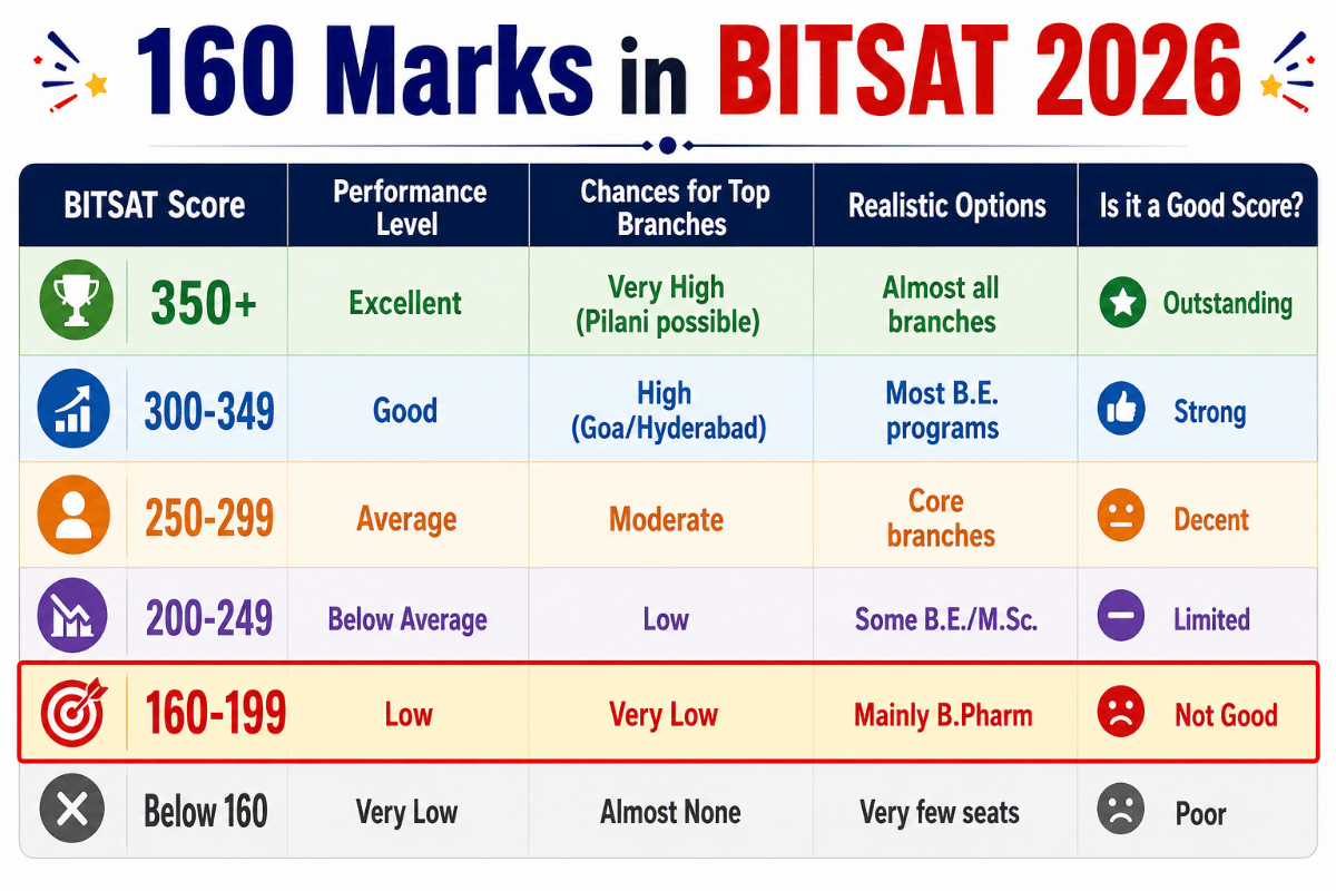 Is 160 a Good Score in BITSAT 2026?