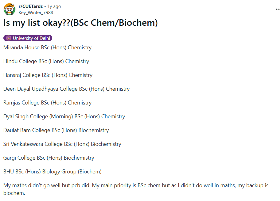 CUET 2026 Chemistry Marks vs Percentile Expected: Reddit Discussion
