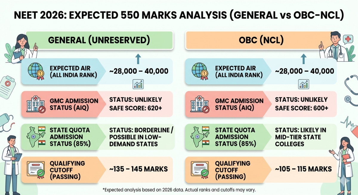 General vs. OBC Comparison: Marks, Rank & Admission Chances for NEET 2026