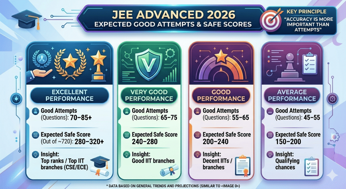 JEE Advanced 2026 Good Attempts & Safe Scores (Expected)