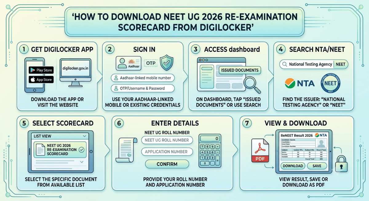 Steps for How to Check ReNEET Result 2026 on DigiLocker