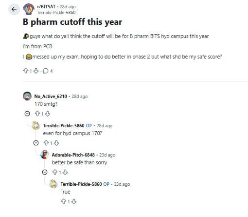 180 Marks in BITSAT 2026: Reddit Discussions