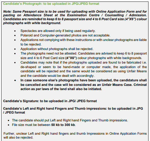 NEET 2026 Photo Specifications