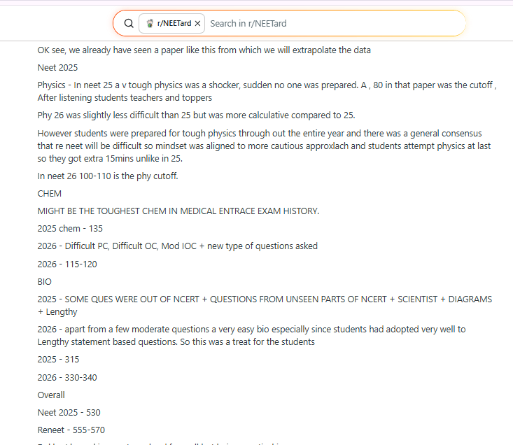 What Affects Your NEET UG Cutoff? — Reddit Discussion
