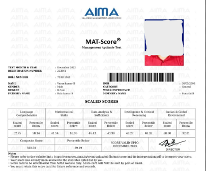 MAT Result 2026: Details Mentioned on the Scorecard
