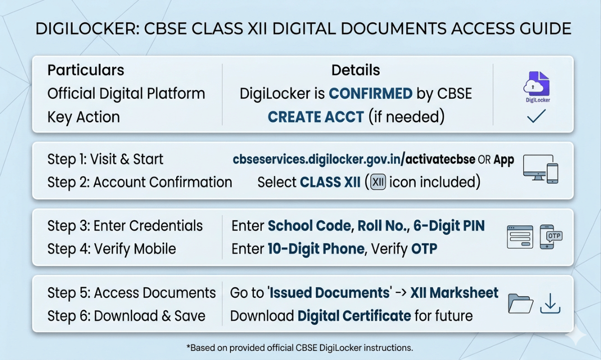 CBSE Class 12 Result 2026 on DigiLocker: How to Check