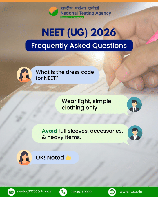 What is the dress code for NEET 2026 for girls?