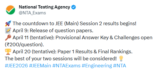 JEE Main Session 2 Result: Important Dates 
