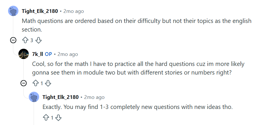 A Reddit user asked if there is any specific exam pattern for the SAT exam.