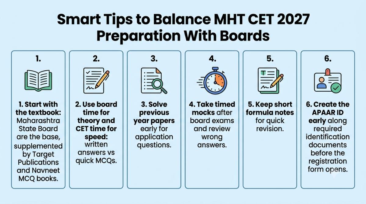 Smart Tips to Balance MHT CET 2027 Preparation With Boards
