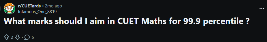 CUET 2026 Mathematics : Reddit Discussion