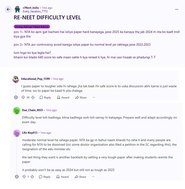 Expected Difficulty & Cutoff Trends for NEET Re-Exam 2026: Reddit Discussion