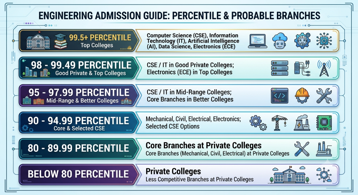 MHT CET College Predictor 2027: Percentile vs Branch Options
