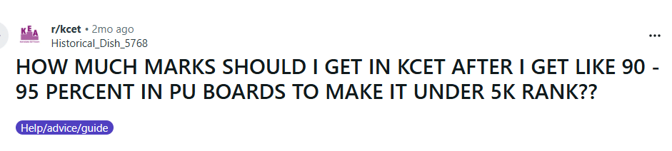 KCET Marks 2026 Expected Rank: Reddit Discussion