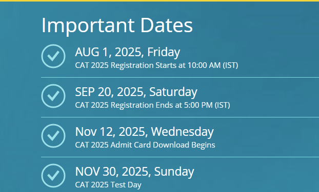 You can check out the previous year's CAT schedule: