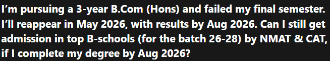 NMAT Eligibility Criteria 2026: Reddit Discussion