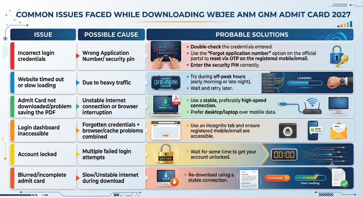 Common Issues Faced While Downloading WBJEE ANM GNM Admit Card 2027