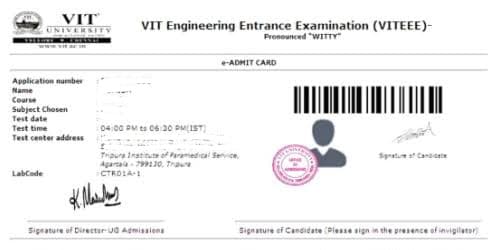 VITEEE Admit Card 2026: Details Mentioned on the Admit Card