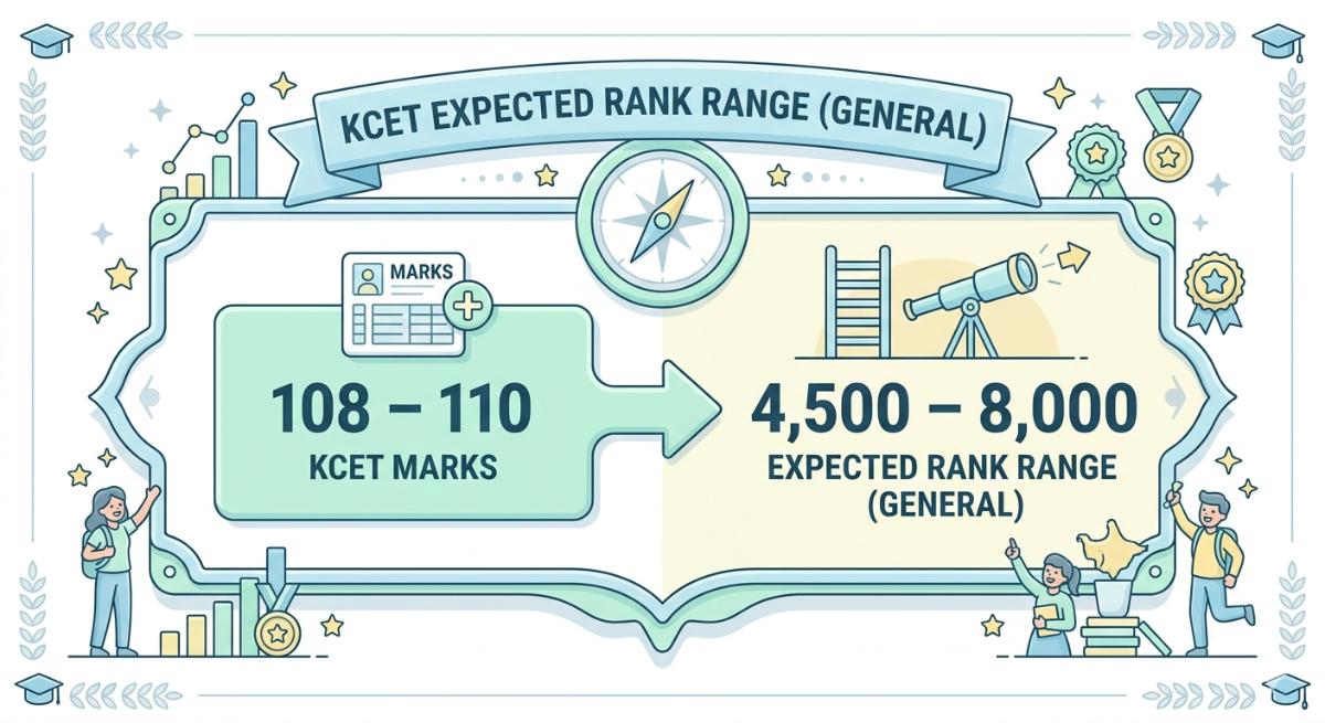 Expected General Merit Rank for 108-110 in KCET 2026 Marks