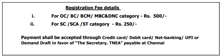 TNEA 2027 Registration Fee